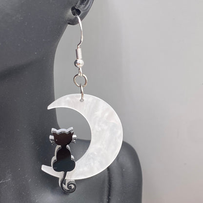 Moon Cat Earrings
