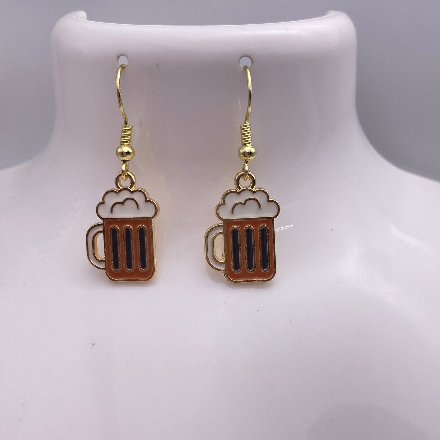 Gold Beer Earrings