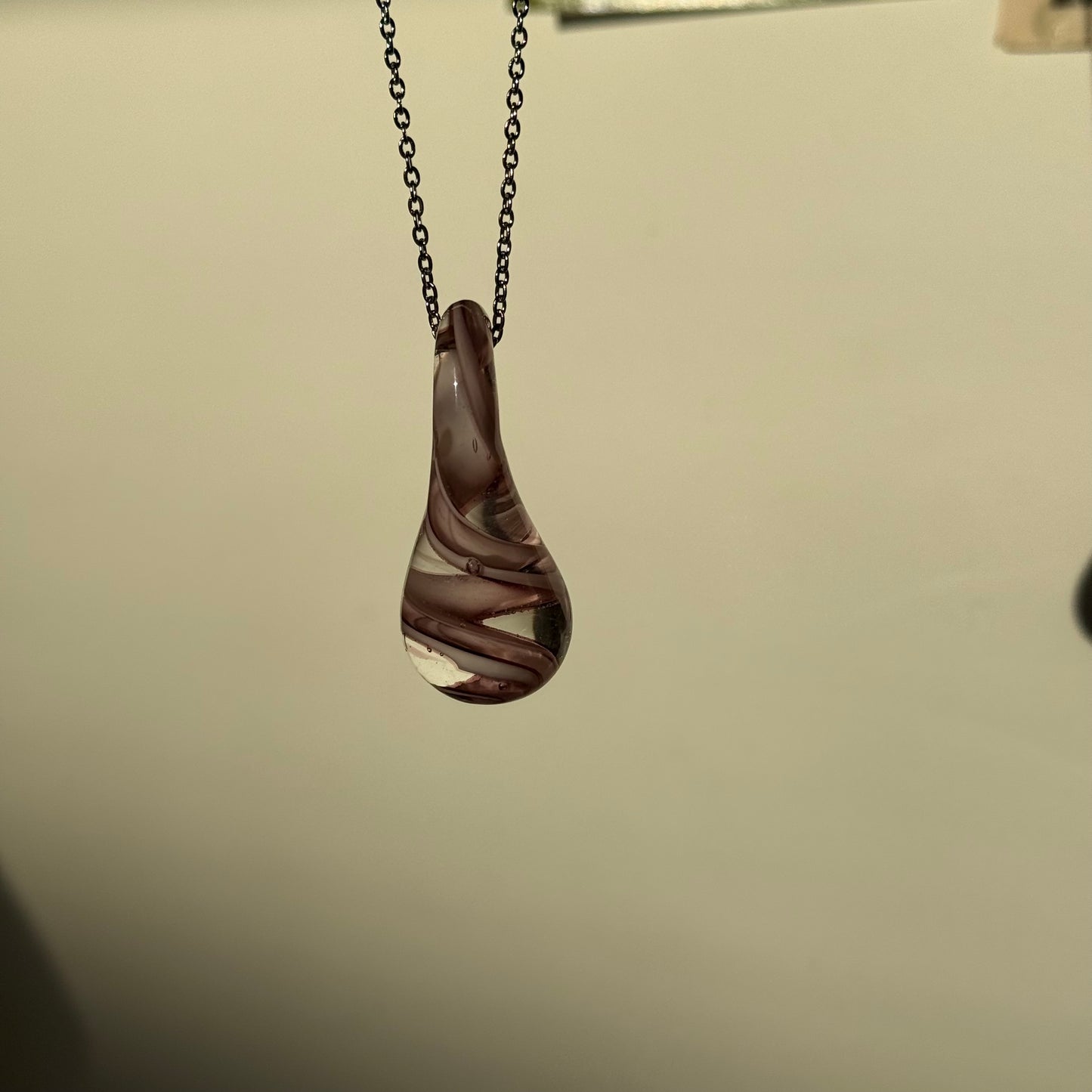 Purple Glass Swirl Necklace