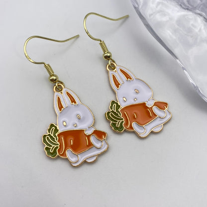 Carrot Bunny Rabbit Earrings