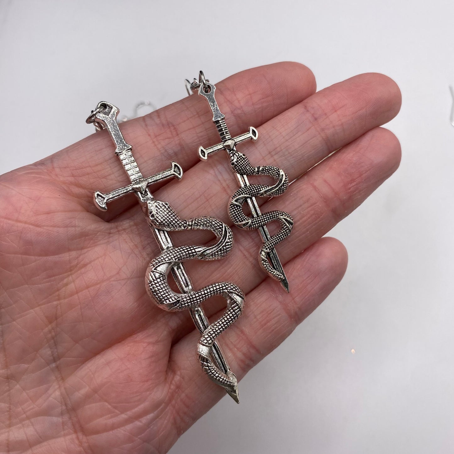 Snake on a Sword Earrings