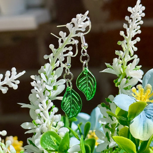 Green Leaf Earrings