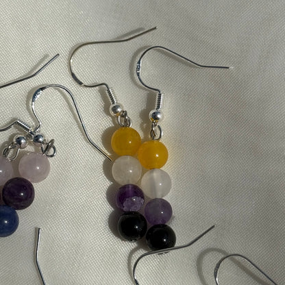 Round Rainbow Crystal Earrings