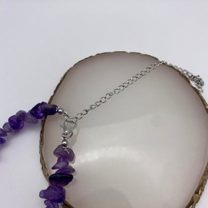 Purple Amethyst Crystal Necklace