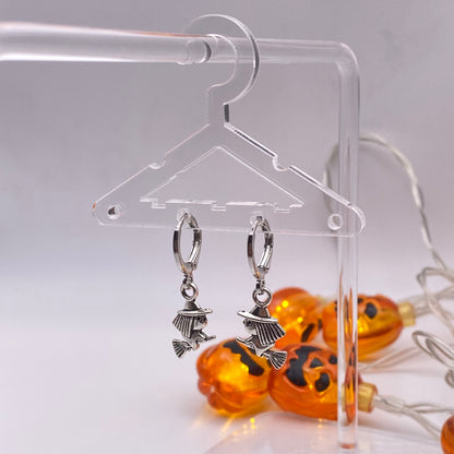 Flying Witch Huggie Hoop Earrings