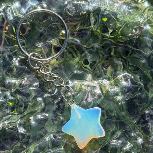 Opal Star Pendant Keyring