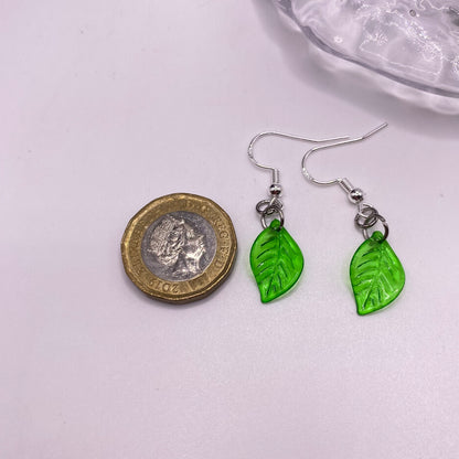 Green Leaf Earrings