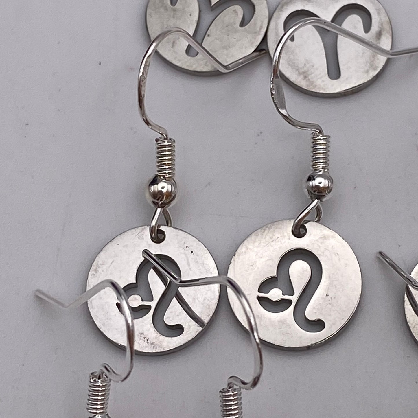 Silver Solid Star Sign Earrings