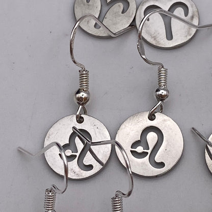 Silver Solid Star Sign Earrings