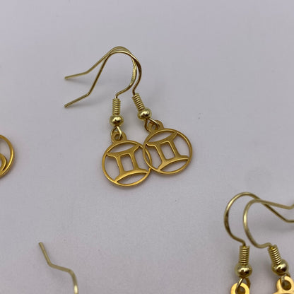 Gold Hollow Star Sign Earrings