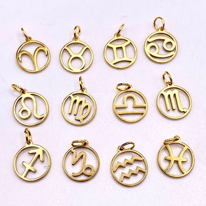 Gold Hollow Star Sign Necklaces