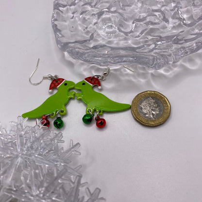 Dinosaur Jingle Bells Earrings