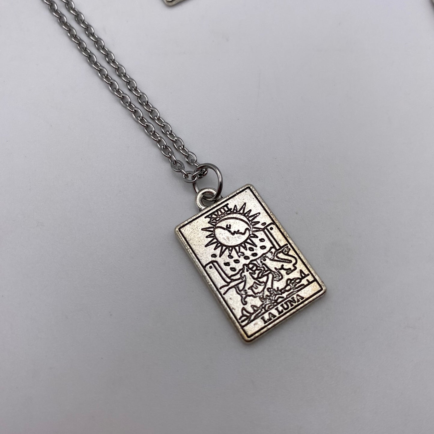 Silver Image Tarot Card Necklaces