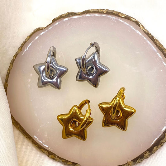Star Hoop Earrings