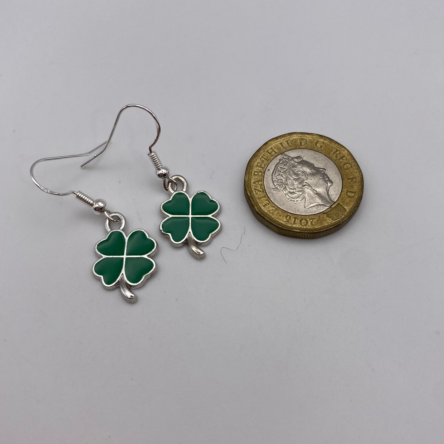 Green Four Leaf Clover Earrings