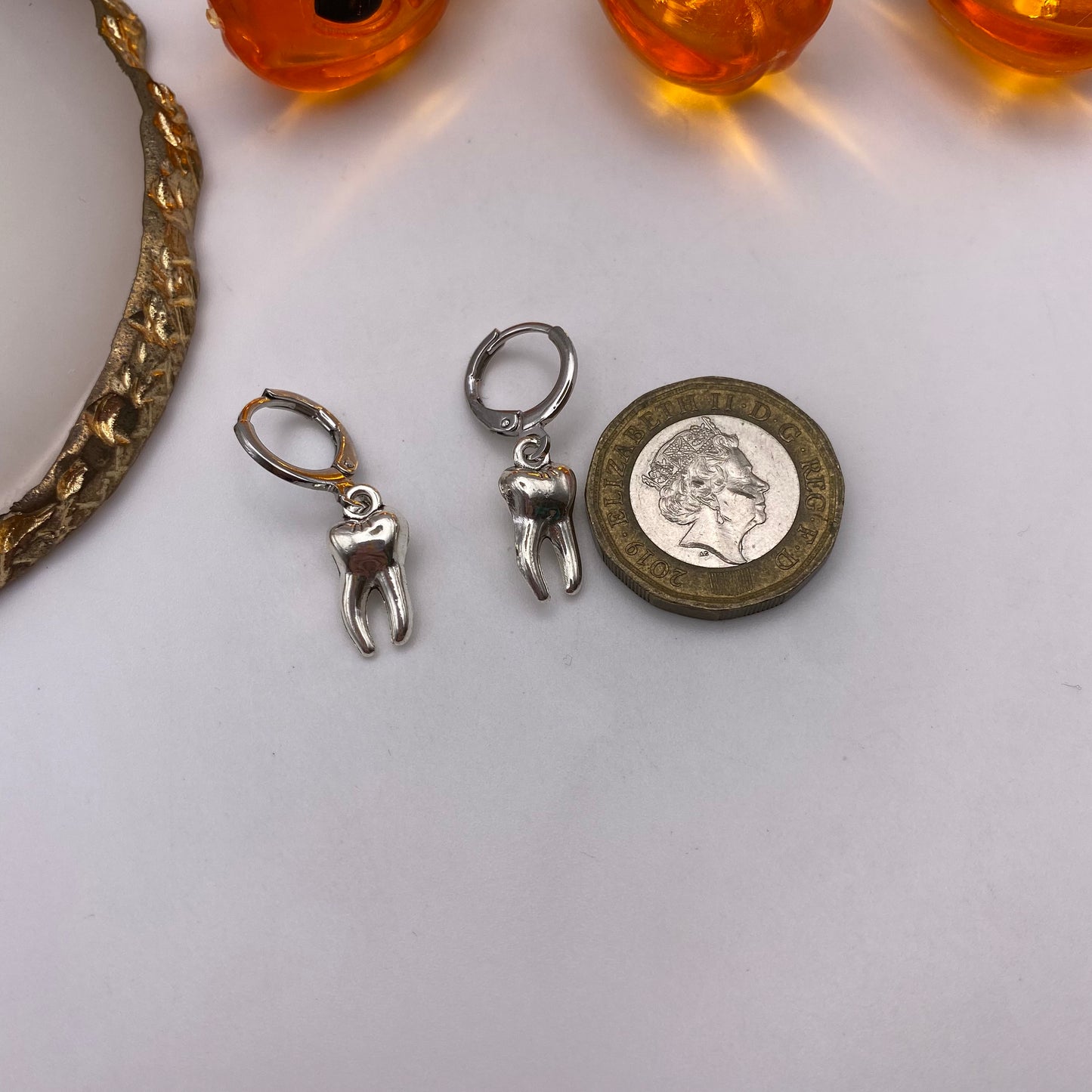 Tooth Huggie Hoop Earrings