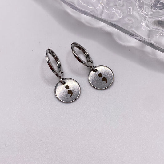 Semi Colon Huggie Hoop Earrings