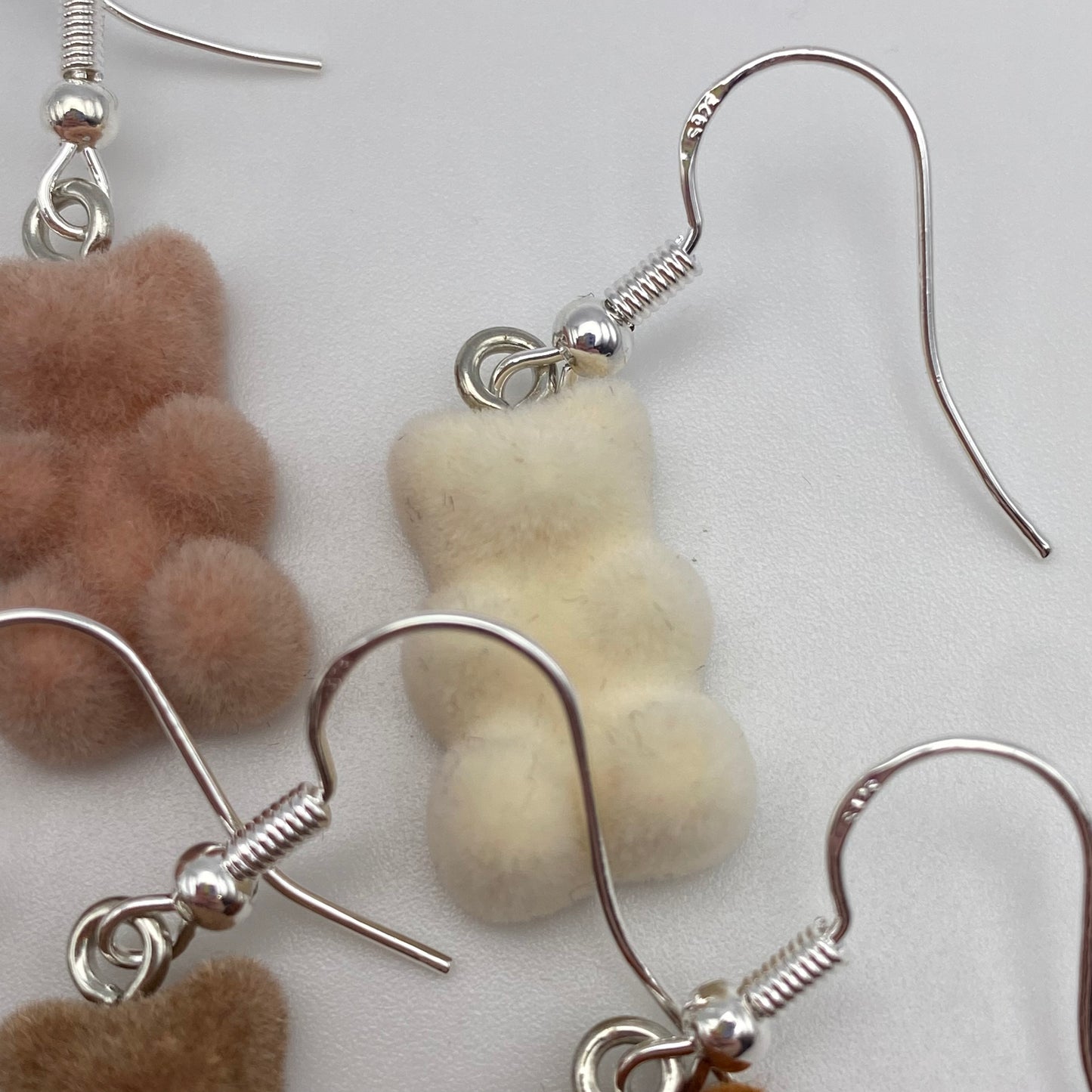 Fuzzy Felt Gummy Bear Earrings