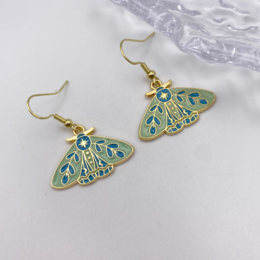 Colourful Moth Earrings