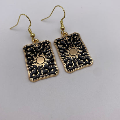 Gold Image Tarot Card Earrings