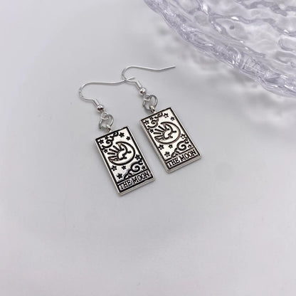 Silver Tarot Card Earrings