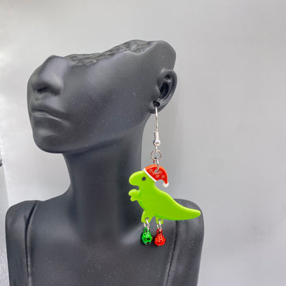 Dinosaur Jingle Bells Earrings