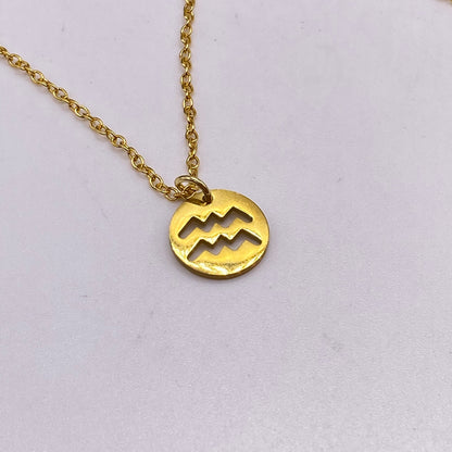 Gold Solid Star Sign Necklaces