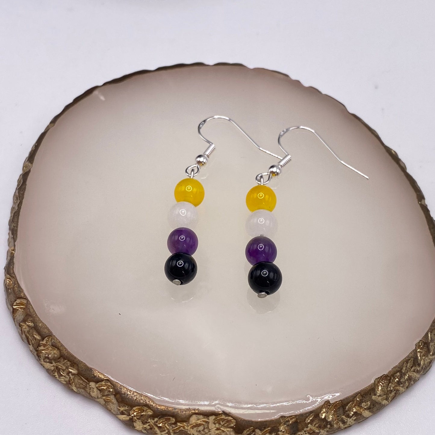 Round Rainbow Crystal Earrings
