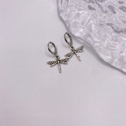 Small Dragonfly Huggie Hoop Earrings