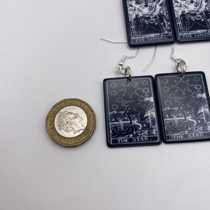 Black and White Tarot Card Earrings