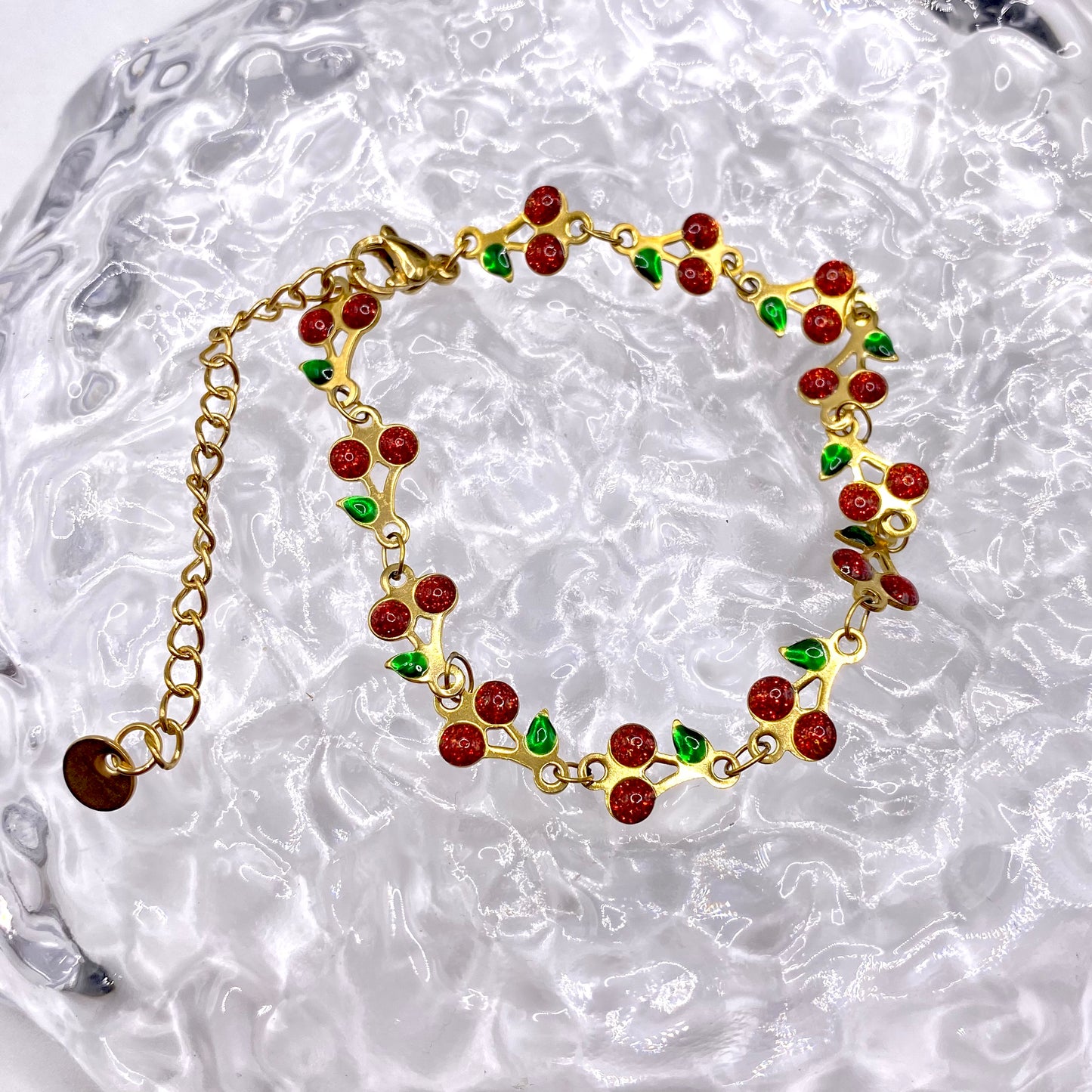 Gold Cherry Bracelet