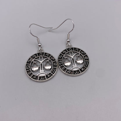 Silver Image Star Sign Earrings