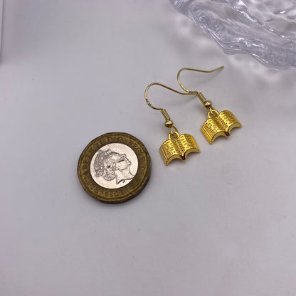 Gold Small Book Earrings