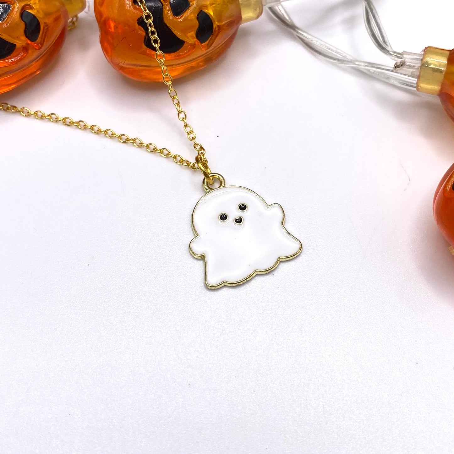 Cute Gold Ghost Necklace