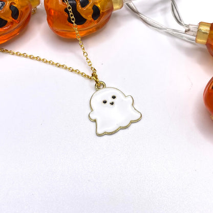 Cute Gold Ghost Necklace