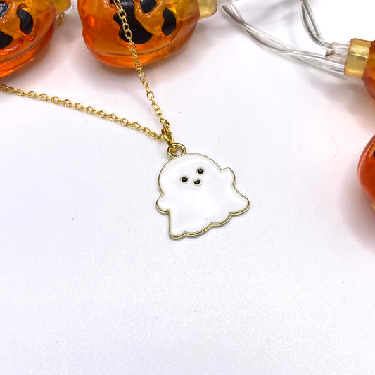Cute Gold Ghost Necklace