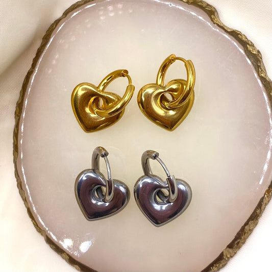 Heart Hoop Earrings