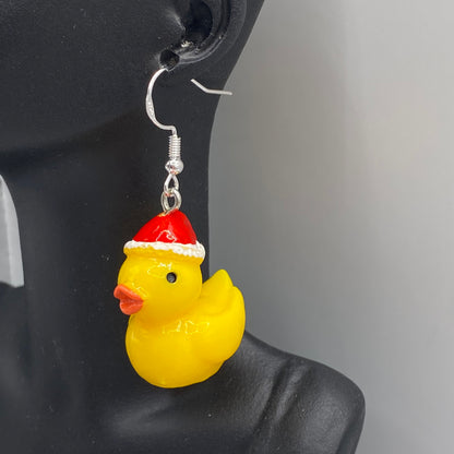 Santa Duck Earrings