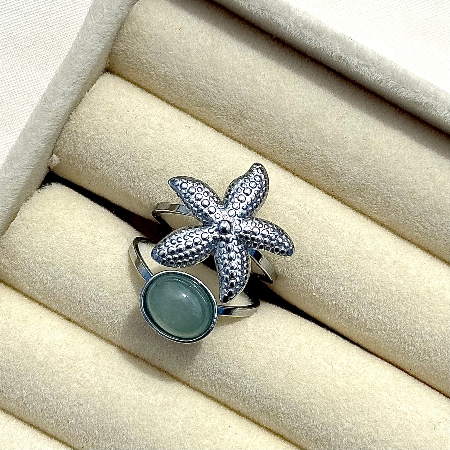 Starfish Green Aventurine Ring