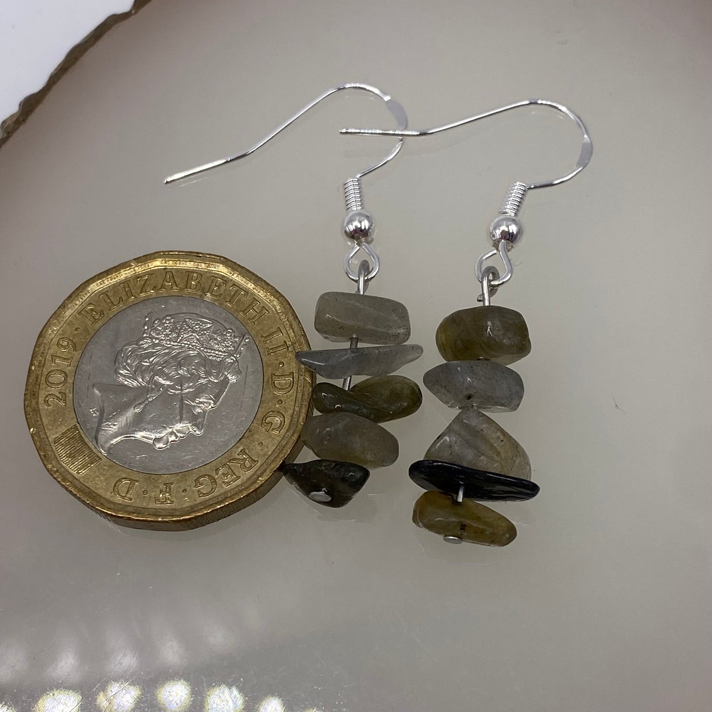 Larvikite Crystal Earrings