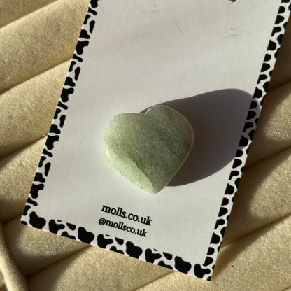 Green Crystal Heart Tumble