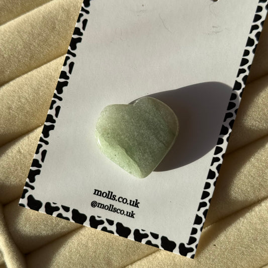Green Crystal Heart Tumble