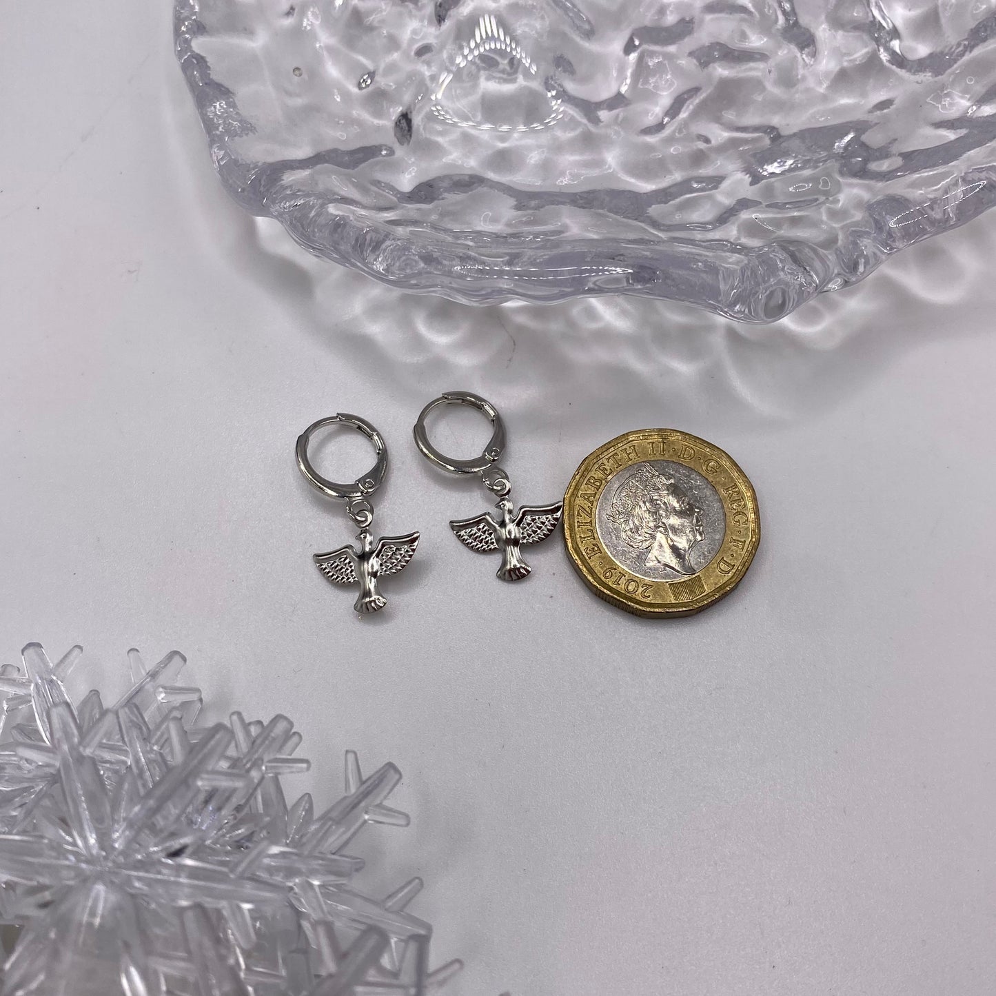 Dove Huggie Hoop Earrings