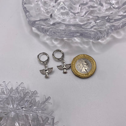 Dove Huggie Hoop Earrings