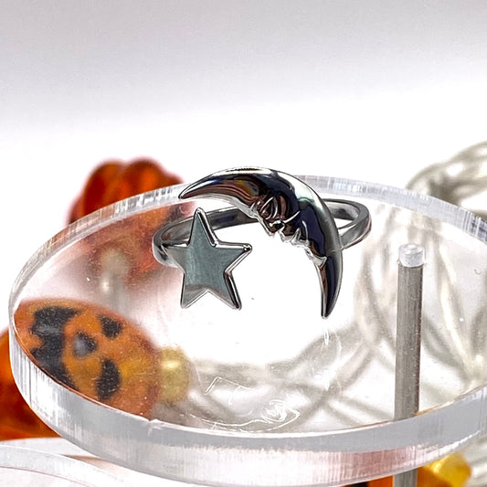Moon and Star Ring