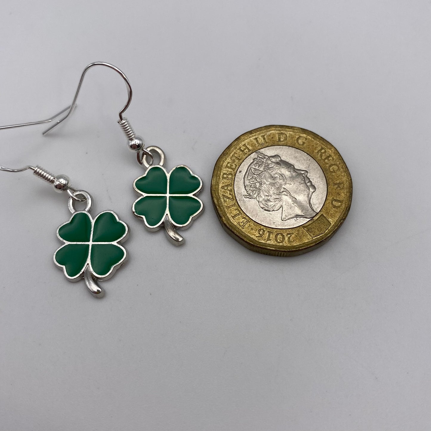 Green Four Leaf Clover Earrings