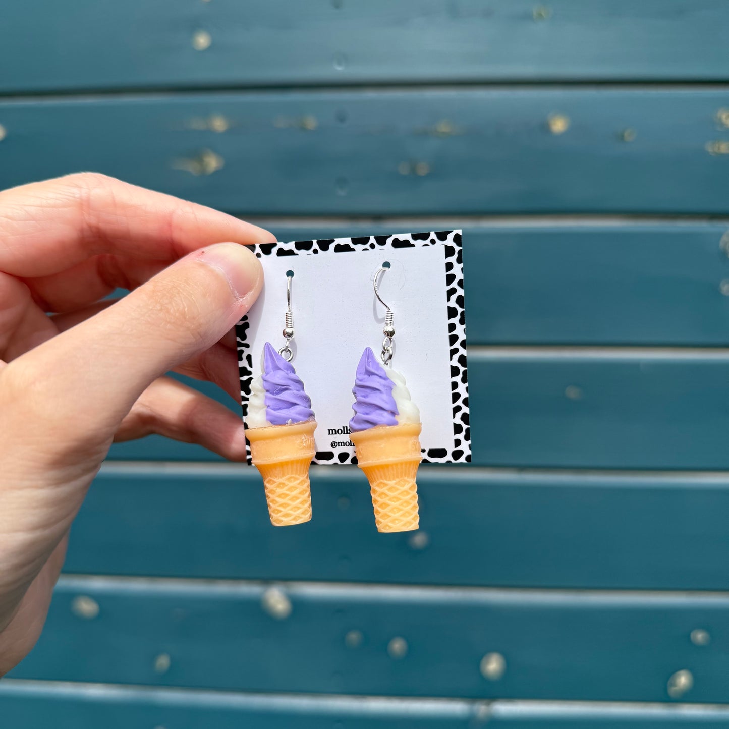 Purple Ice Cream Swirl Earrings