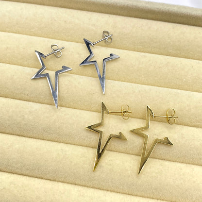 Star Outline Stud Earrings