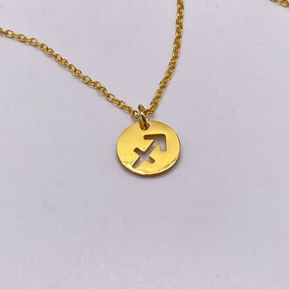 Gold Solid Star Sign Necklaces