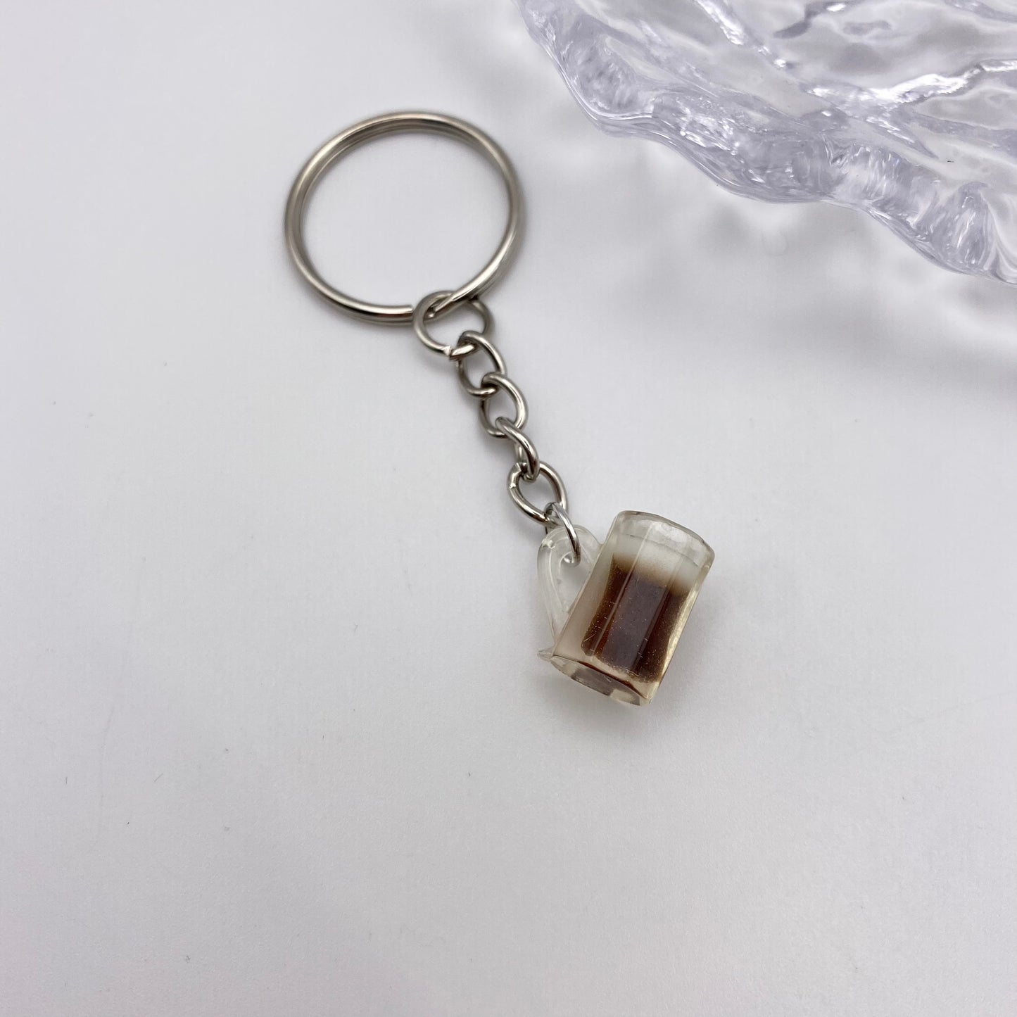 Brown Pint Beer Glass Keyring